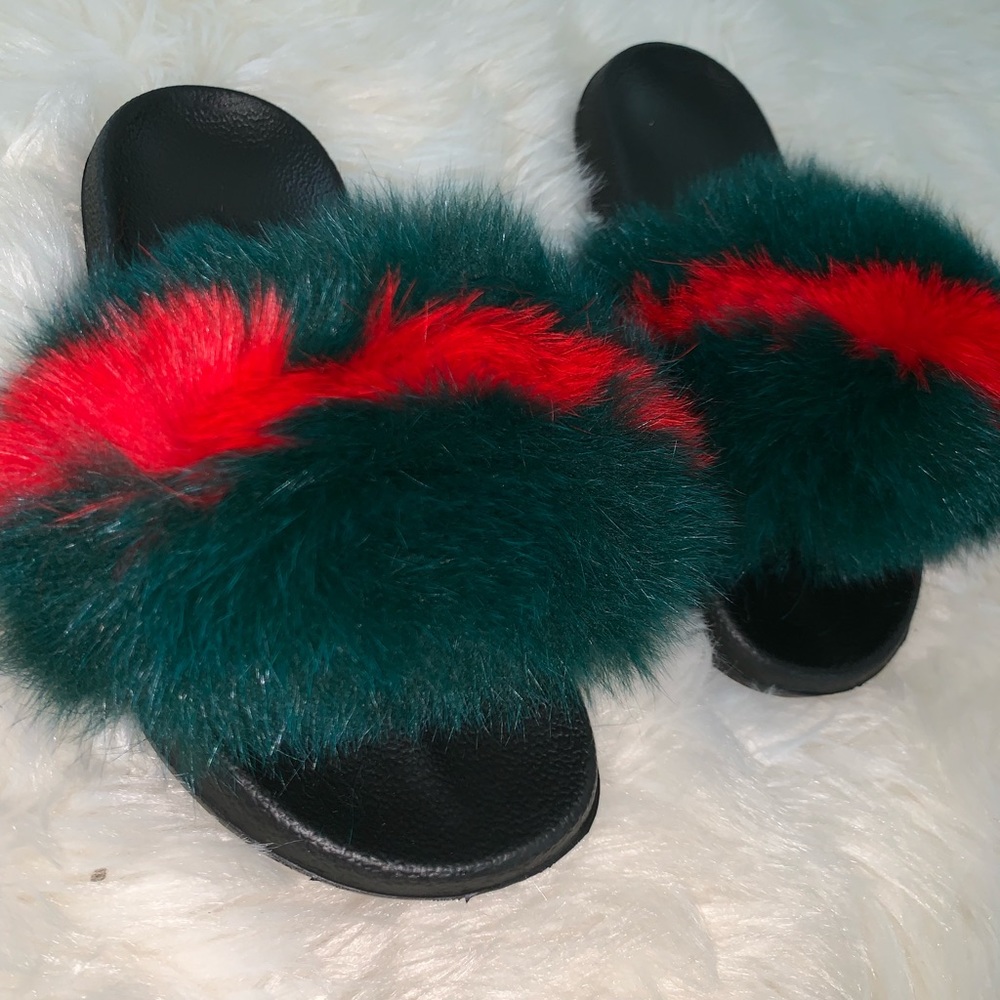Gucci 100% Real fur slides slipper